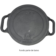 Chapa Bifeteira Redonda Alças de Ferro Fundido 22cm Libaneza