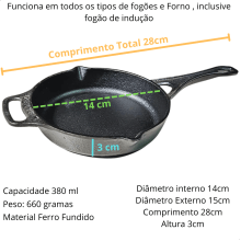 frigideira de ferro para ovo, cabo de ferro, frigideira pequena de ferro para omelete, 14 cm